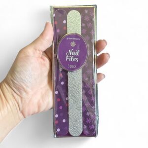 NWT Groovi Beauty Glitter Nail Files 3 Pack Manicure Nail Care Gift Set